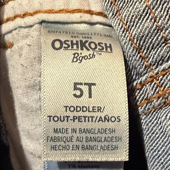 🧵 OshKosh B’gosh 5T Denim Overalls | Classic Vestbak Toddler Jean Dungarees - Picture 6 of 9